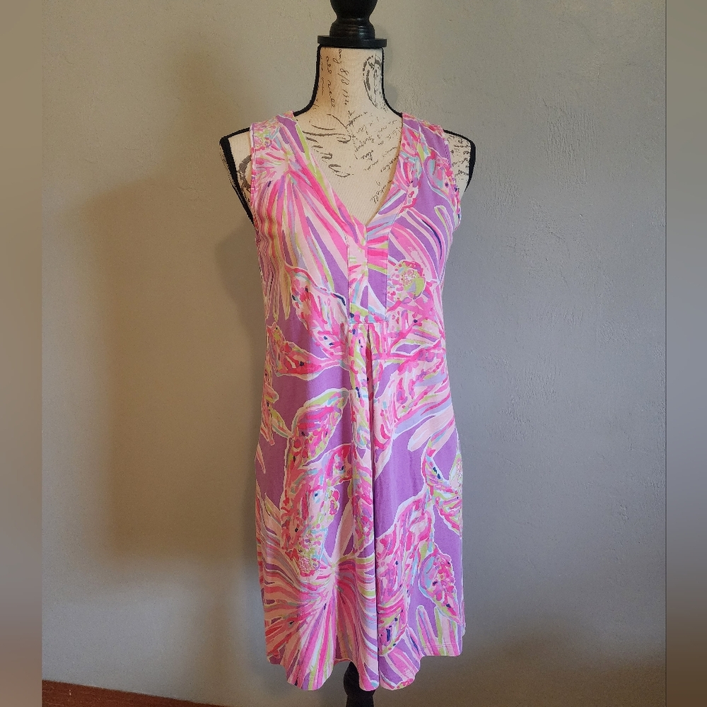 Lilly Pulitzer Pink and Purple Tropical Mini Dress